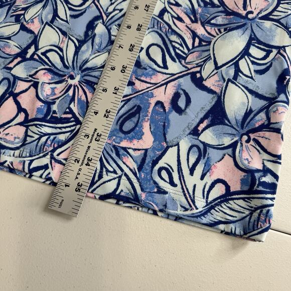 Stella Parker Womens Dress M Blue Floral Sun Jersey Knit Coastal Nautical Preppy - Picture 8 of 14